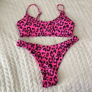 Neon pink Cheetah print Bikini